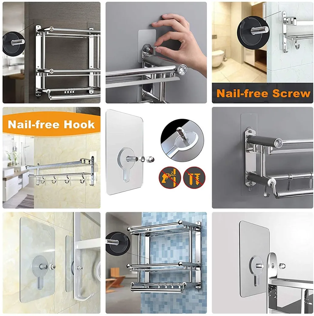 2 Pcs - Adhesive Screw Wall Hooks - H02921