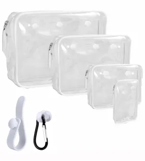 Aimeiar 4 Packs Clear White Beach Tote Bag Accessories suitable for Bogg Bag Insert Bag Travel Cellphone Makeup Clean Toiletry Brush Organizer Cosmetic Divider Storage Inner Pouch