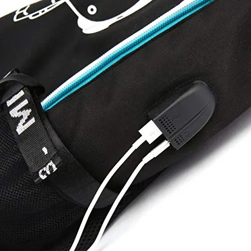 Aleven Stranger Things Backpack, Laptop Headphone Power Bank Backpack With USB Charging Porttravel Sport For Adult Men Women Boy Girl Black ...
