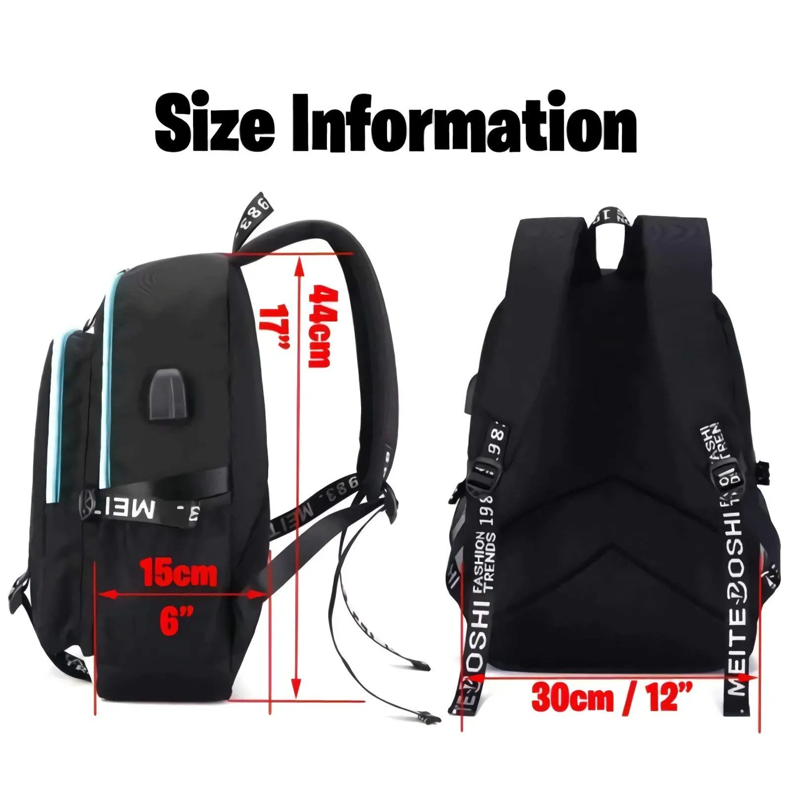 Aleven Stranger Things Backpack, Laptop Headphone Power Bank Backpack With USB Charging Porttravel Sport For Adult Men Women Boy Girl Black ...