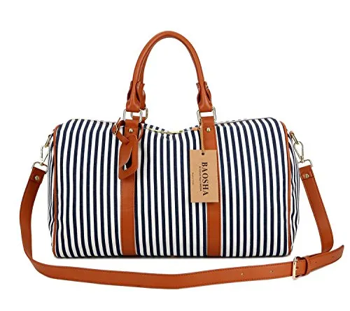 Baosha Hb-24 Ladies Women Canvas Weekender Bag Travel Duffel Tote Bag Weekend Overnight Travel