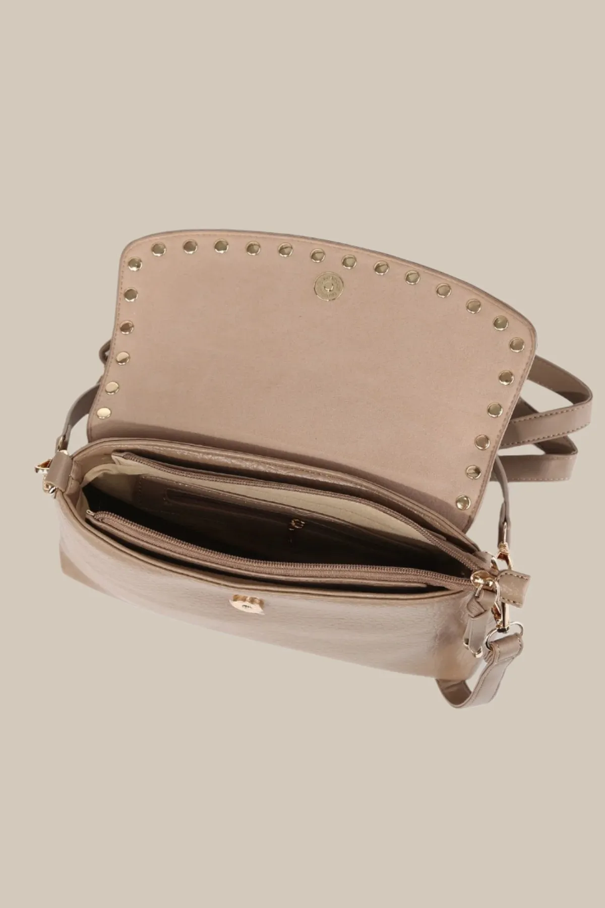 Beige Wren Flap Over Crossbody Bag