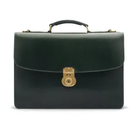 Bridle Hide Harvard Briefcase - Green