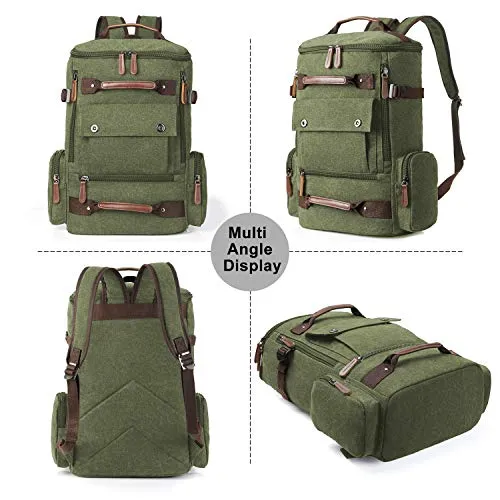 Canvas Backpack for Men, Yousu Man Vintage Travel Duffel Backpacks Large Capacity Rucksack
