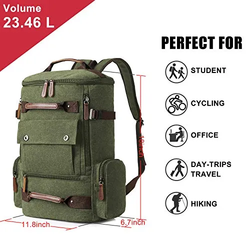 Canvas Backpack for Men, Yousu Man Vintage Travel Duffel Backpacks Large Capacity Rucksack