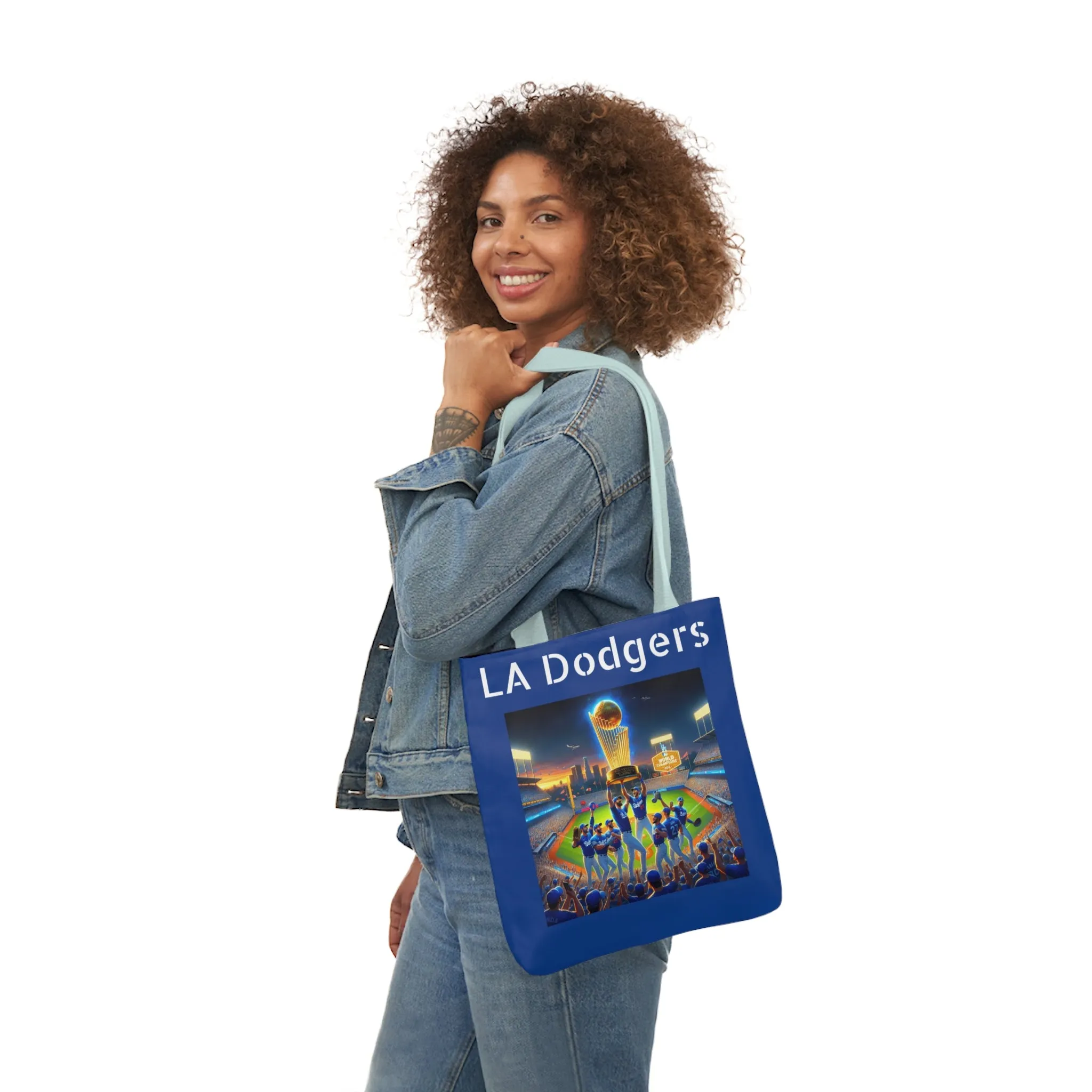 Canvas Tote Bag, 5-Color Straps : LA Dodgers Customized Tote Bag 2024 World Series Champs