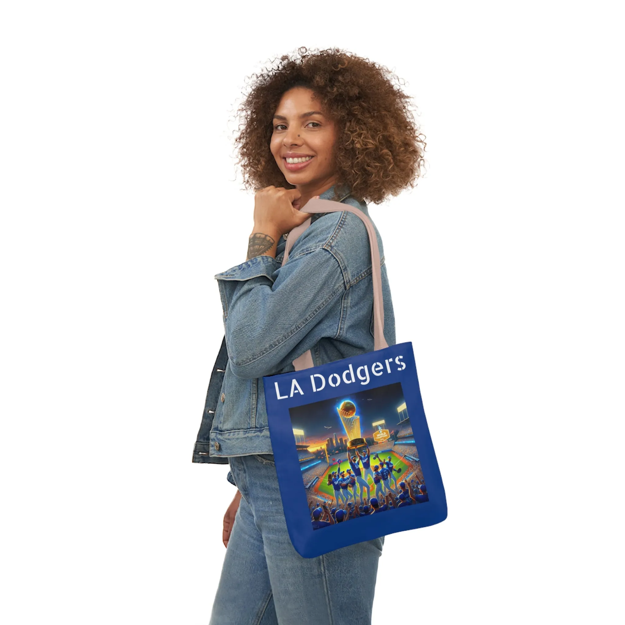 Canvas Tote Bag, 5-Color Straps : LA Dodgers Customized Tote Bag 2024 World Series Champs