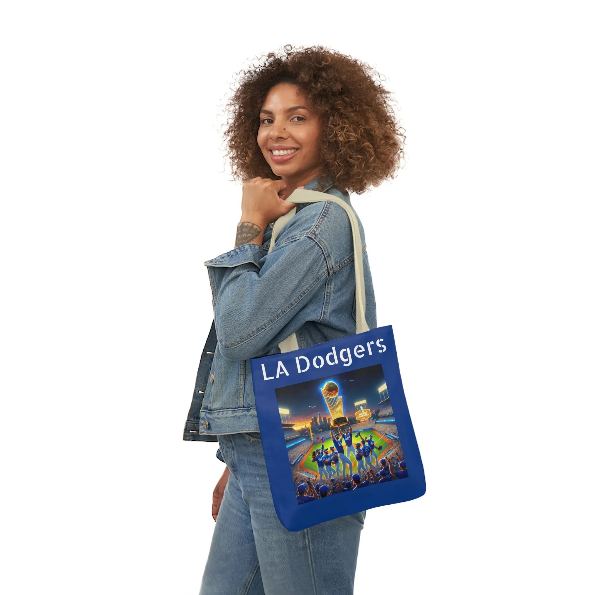 Canvas Tote Bag, 5-Color Straps : LA Dodgers Customized Tote Bag 2024 World Series Champs