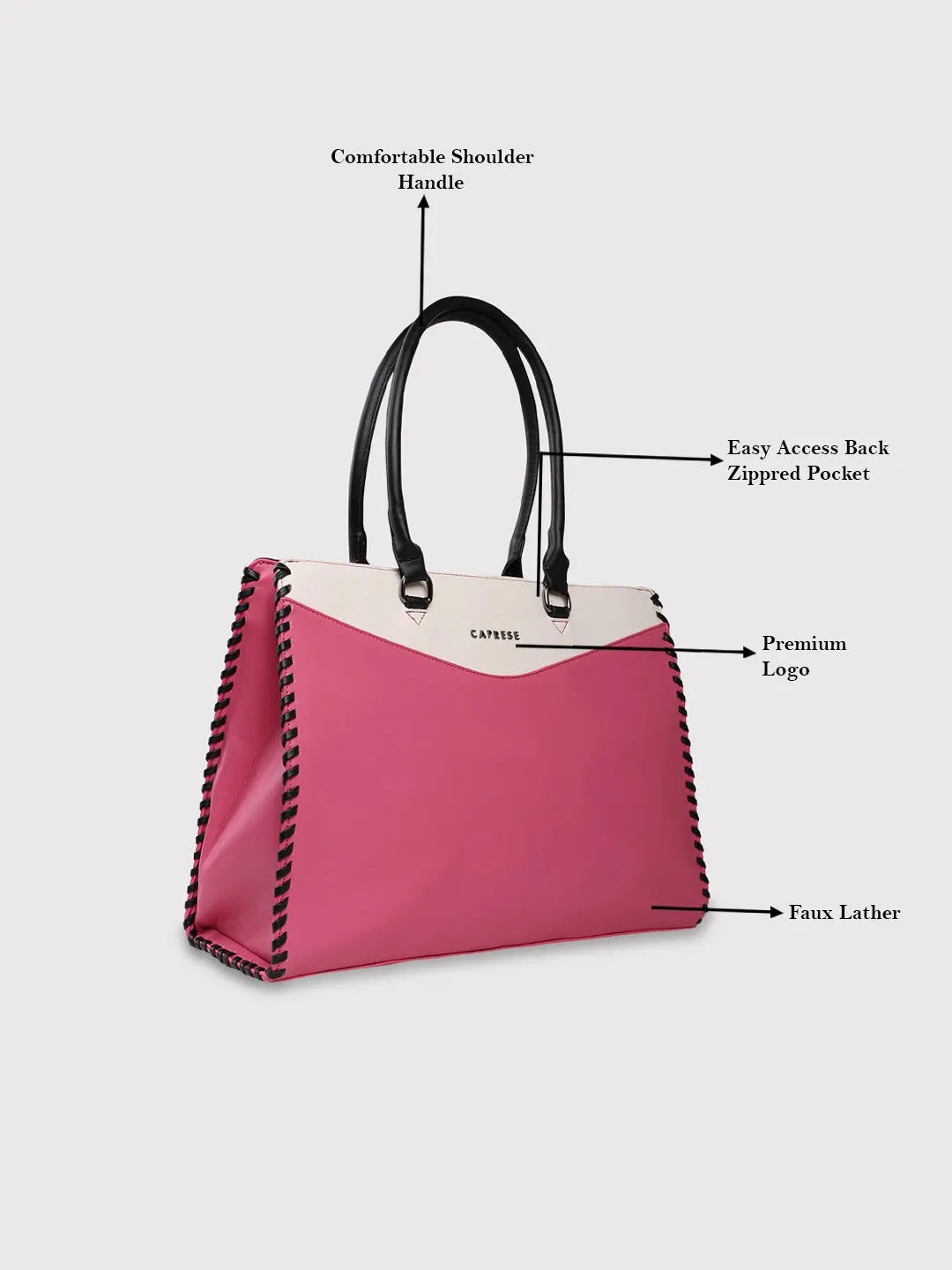 Caprese Rome Laptop Satchel Large Flamingo