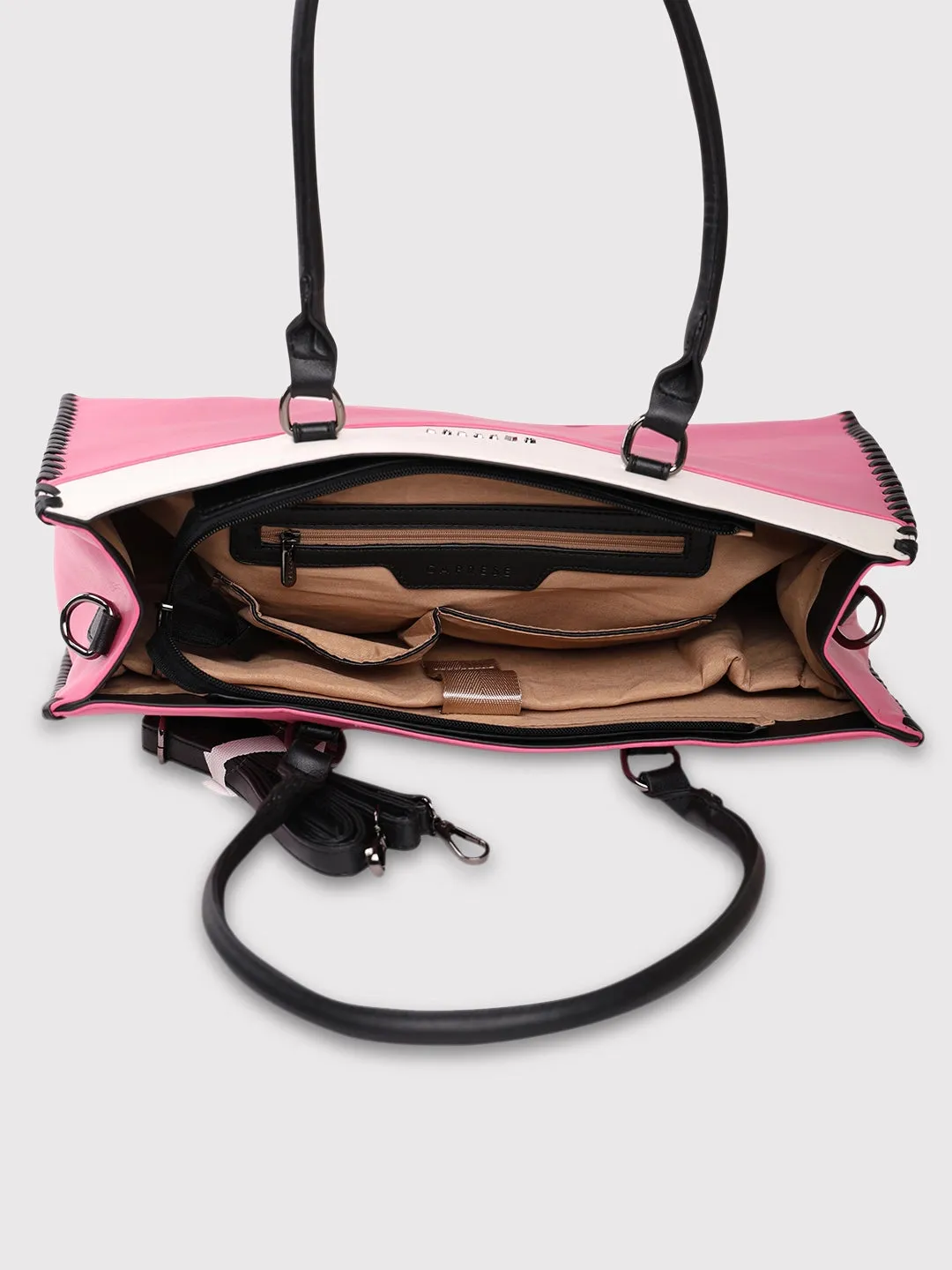 Caprese Rome Laptop Satchel Large Flamingo