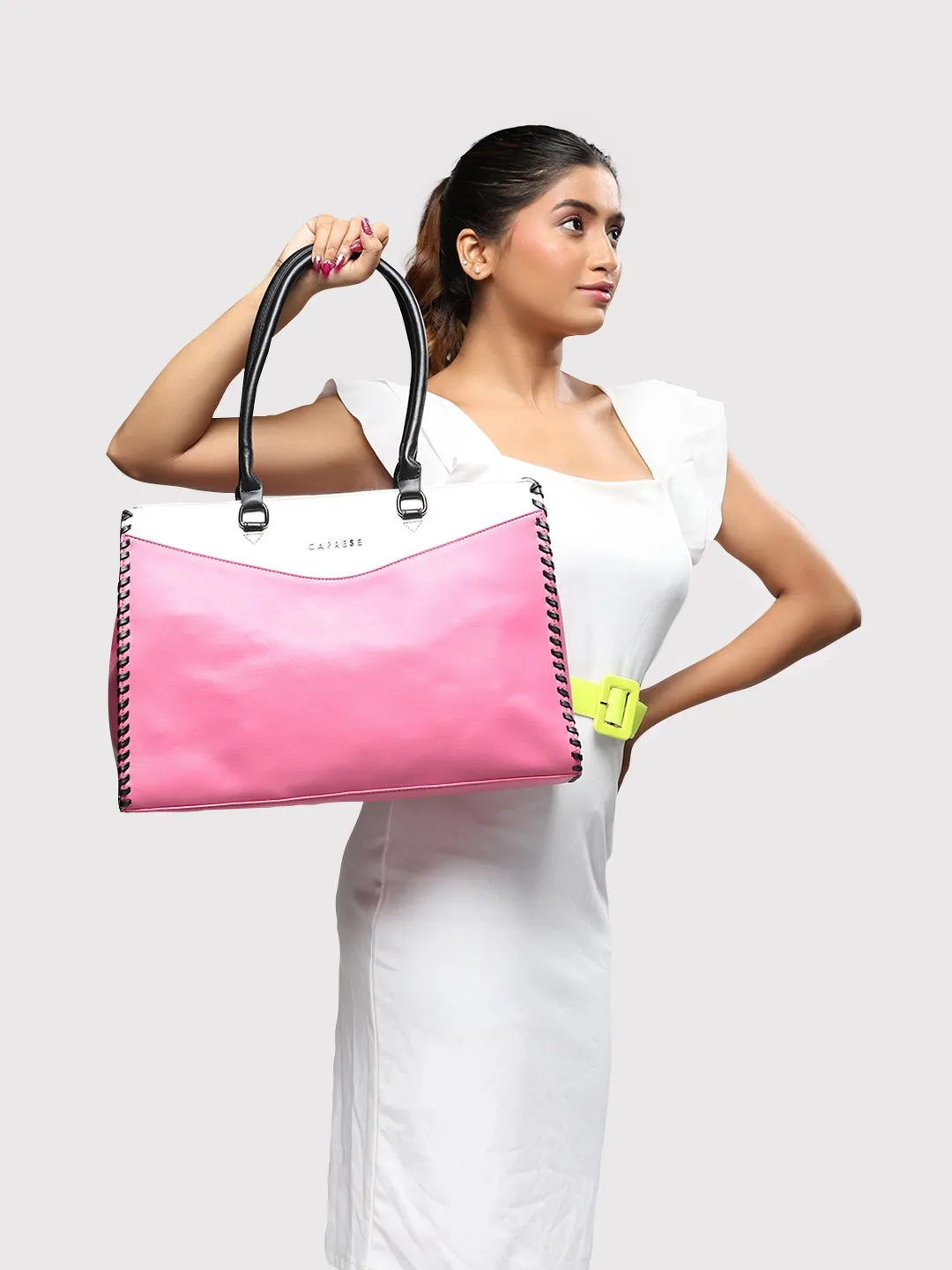 Caprese Rome Laptop Satchel Large Flamingo