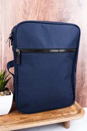 Church Days Navy Canvas Bible Cover