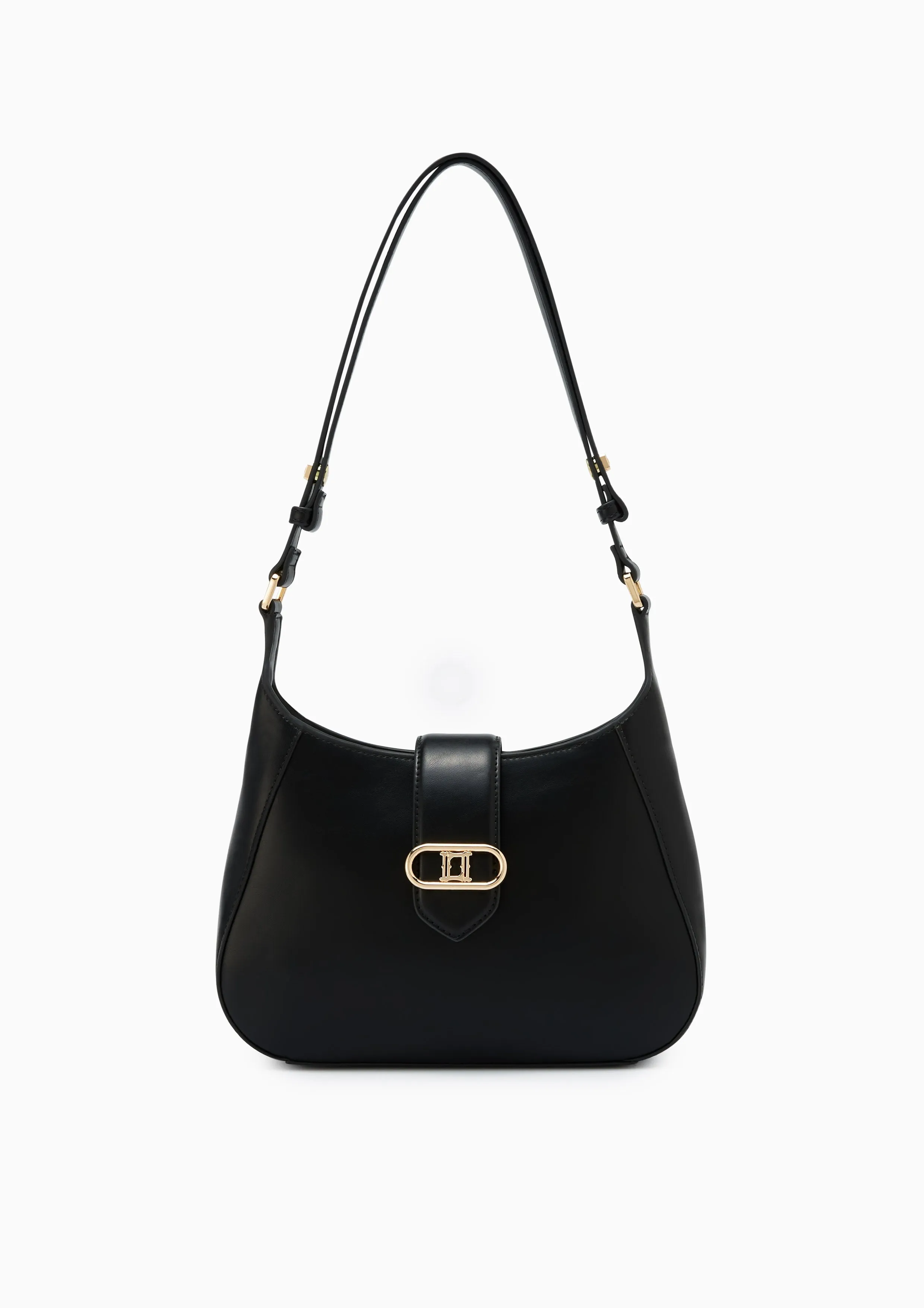 Citrine Hobo Shoulder Bag M  Black
