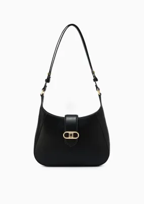 Citrine Hobo Shoulder Bag M  Black