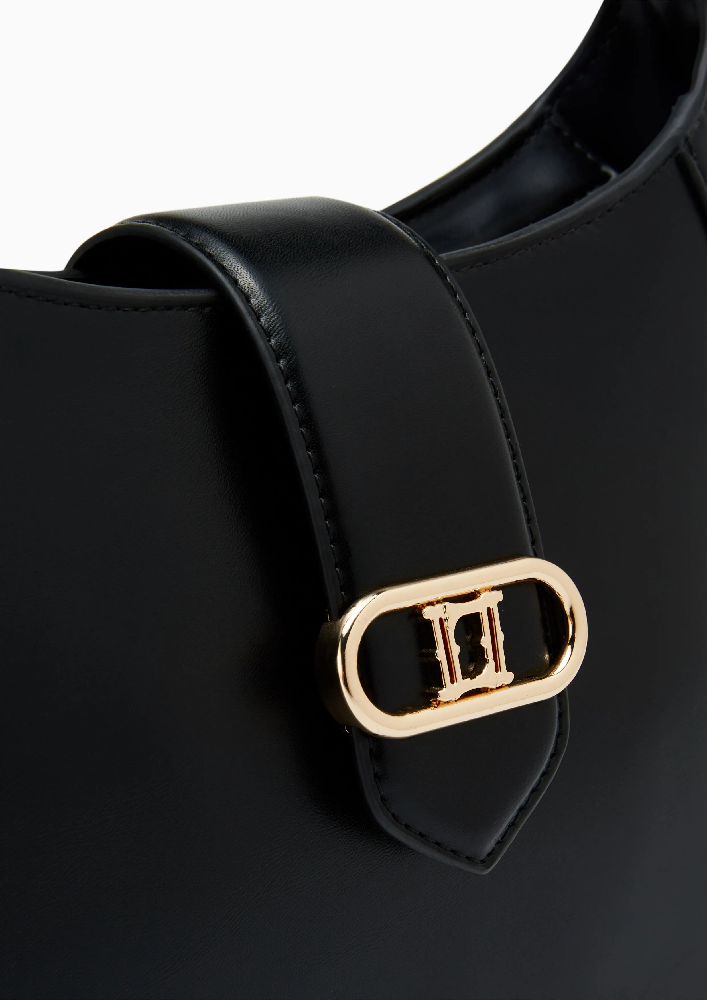Citrine Hobo Shoulder Bag M  Black