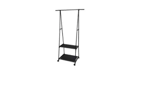 Clothing Rack - Hanger with 2 Shelves and 4 Wheels - 62cm