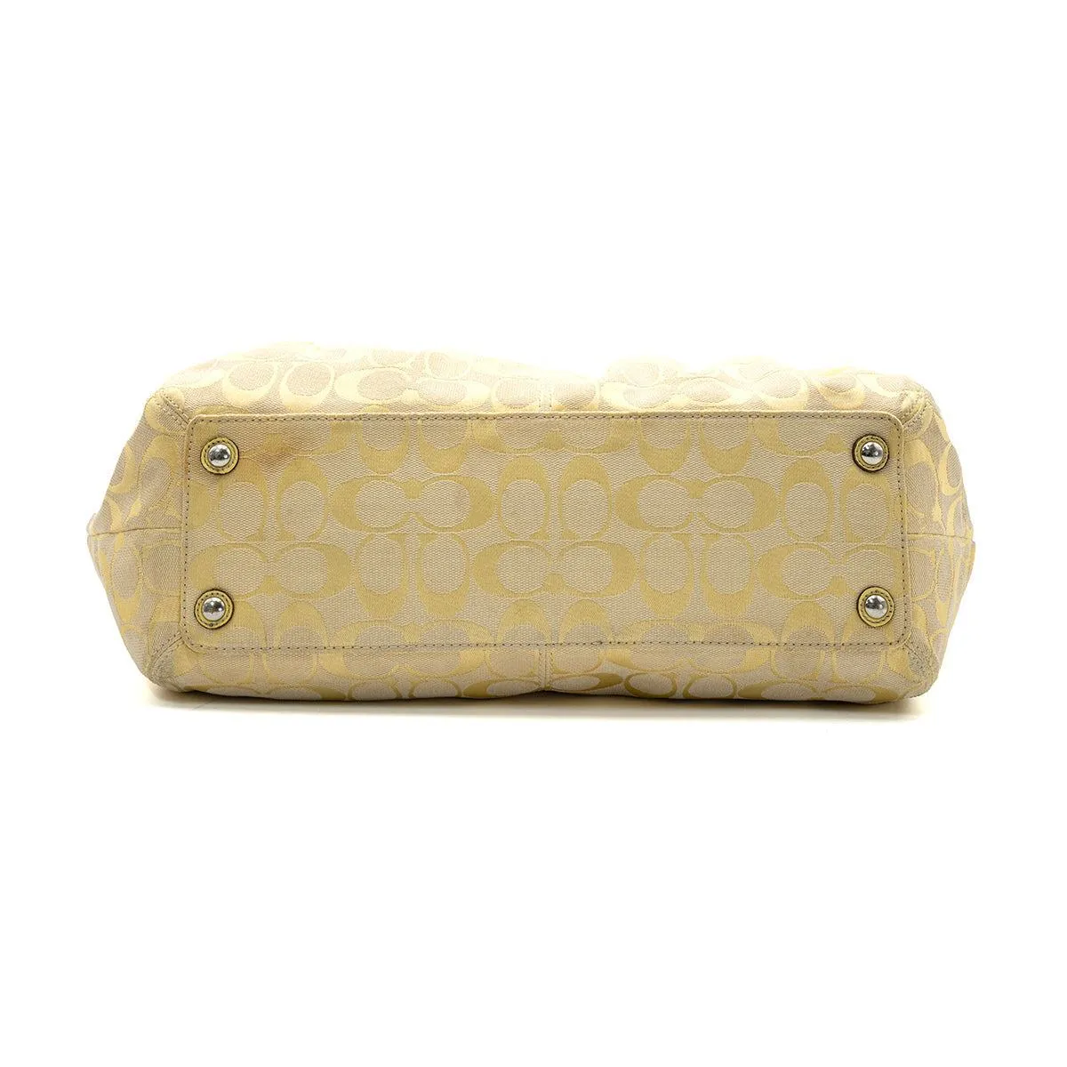 Coach Soho Signature Tote Bags Fabric Yellow Colour For Women