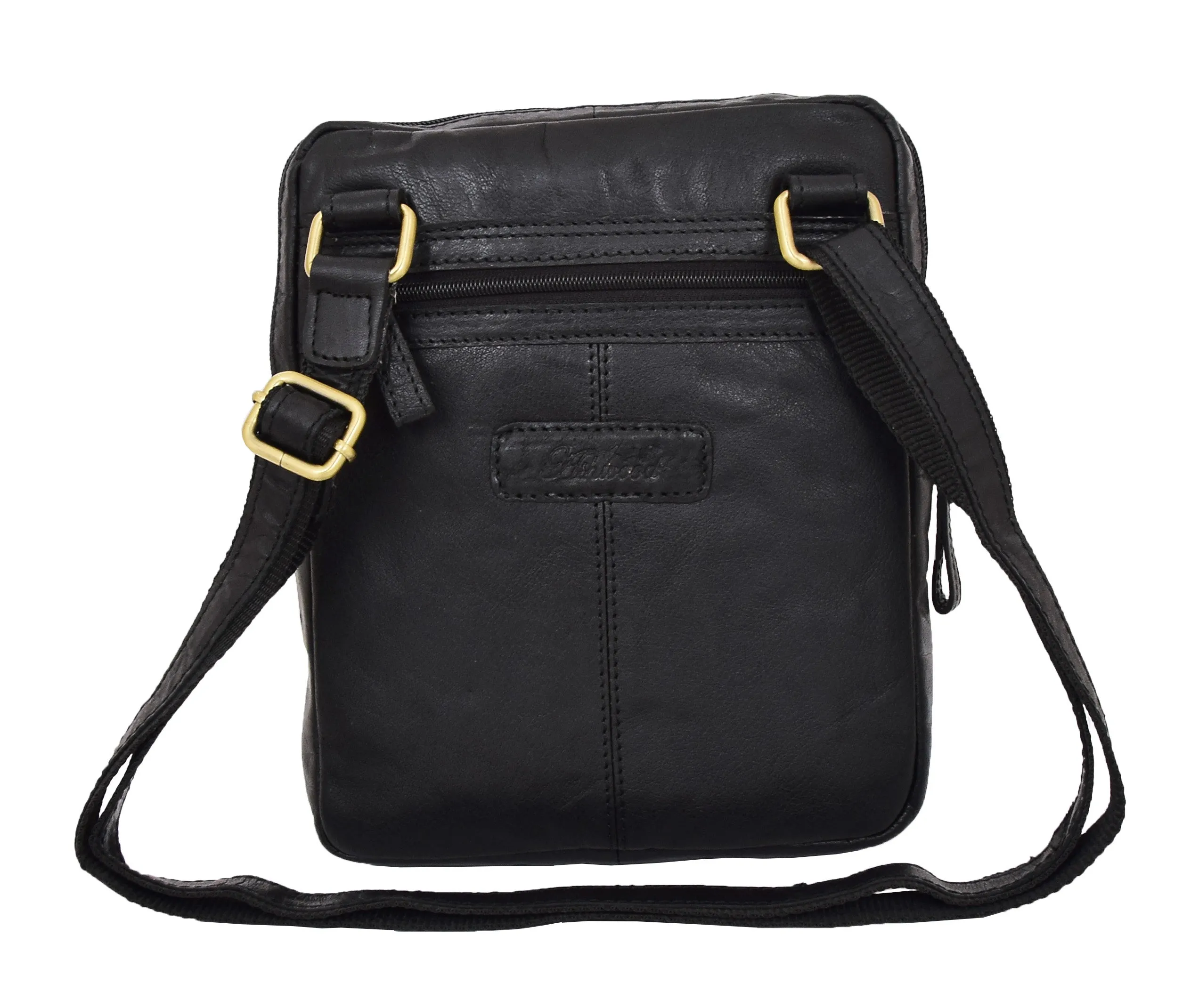 DR287 Real Leather Retro Cross Body Bag Classic Black