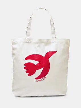 Free spirit peace bird canvas tote bag