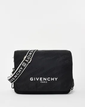 Givenchy Black & White Nylon Logo Diaper Bag