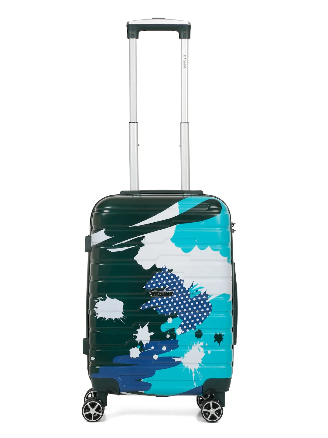 Green shade Abstract printed hard sided  trolley bag