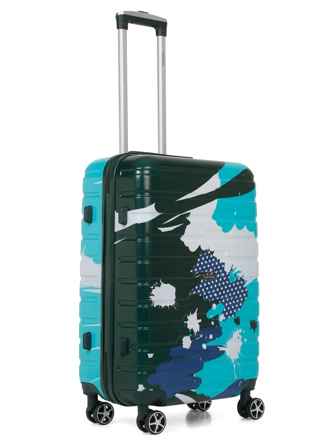 Green shade Abstract printed hard sided  trolley bag