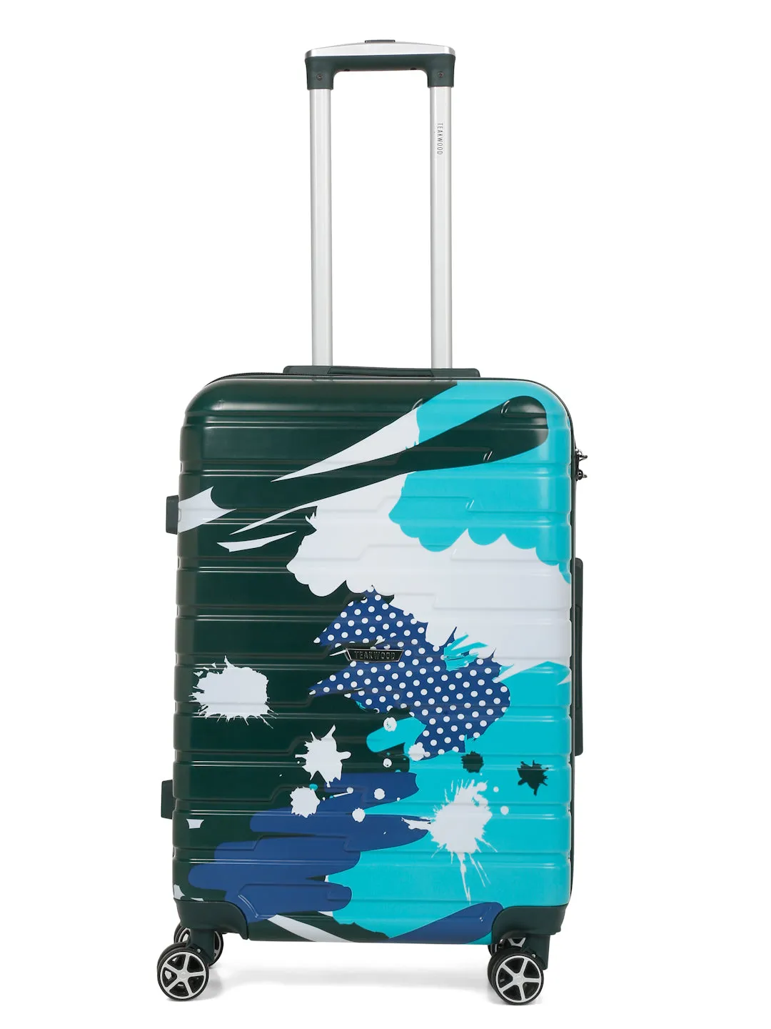 Green shade Abstract printed hard sided  trolley bag