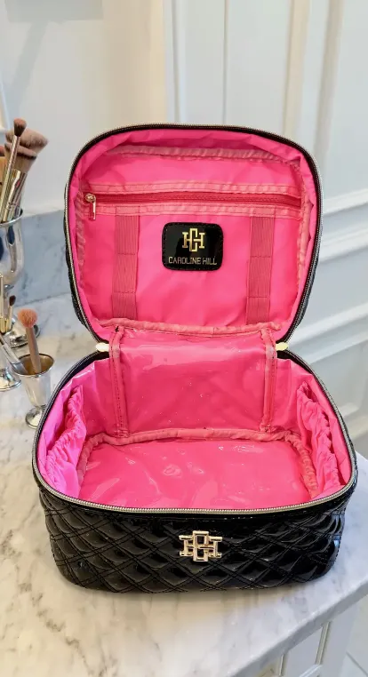 Hampton Train Case Black Patent
