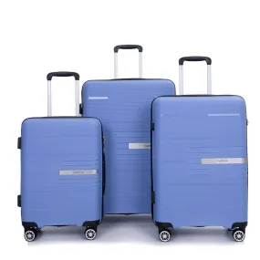 Hardshell Suitcase Double Spinner Wheels Pp Luggage Sets Lightweight Durable Suitcase With Tsa Lock, 3 Piece Set (20/24/28), Purplish Blue