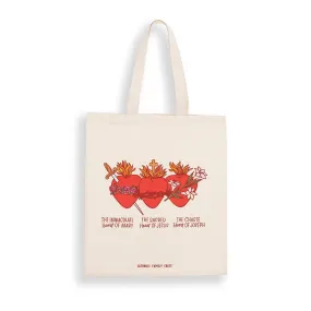 Holy Family Hearts Tote Bag
