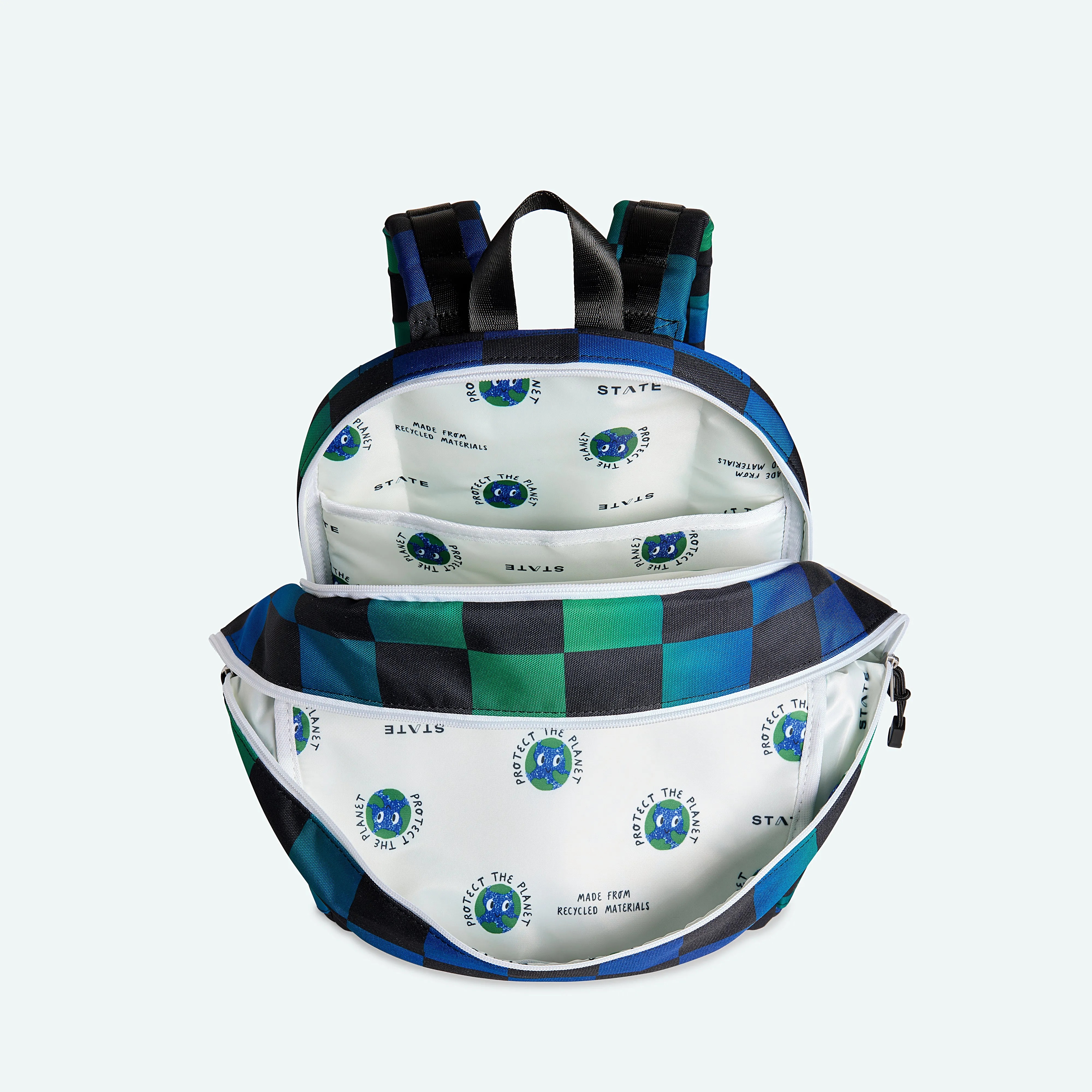 Kane Kids Double Pocket - Blue Checkerboard