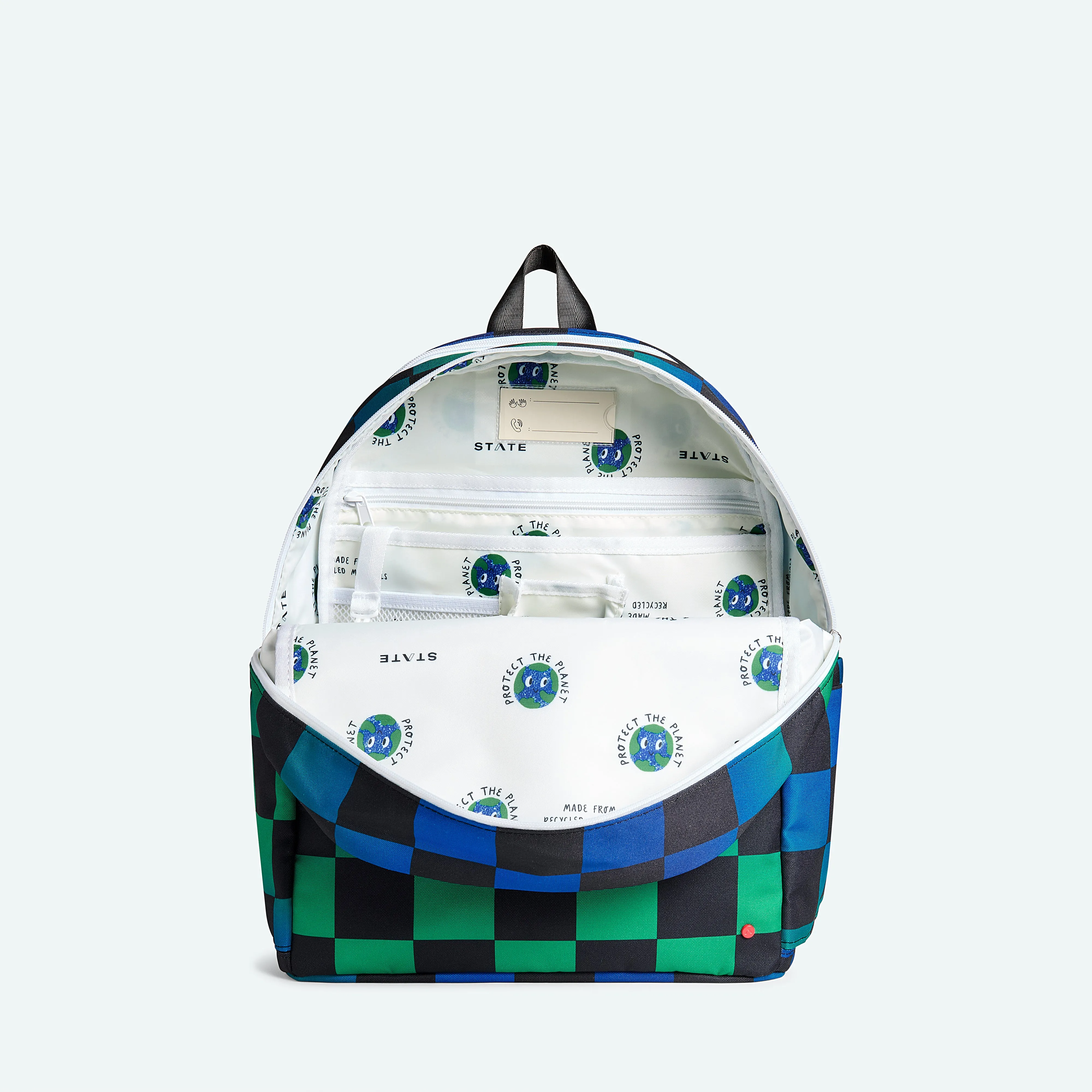Kane Kids Double Pocket - Blue Checkerboard
