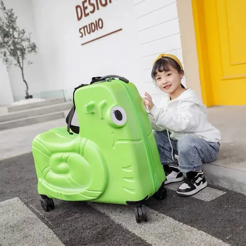 Kids Ride Carry-On Luggage Kids Spinner Wheels Ride-On Suitcase Baby Travel Bags
