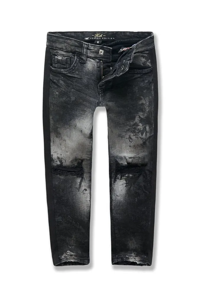 Kids-Sugar Hill Striped Denim-Triple Black-JM3430K