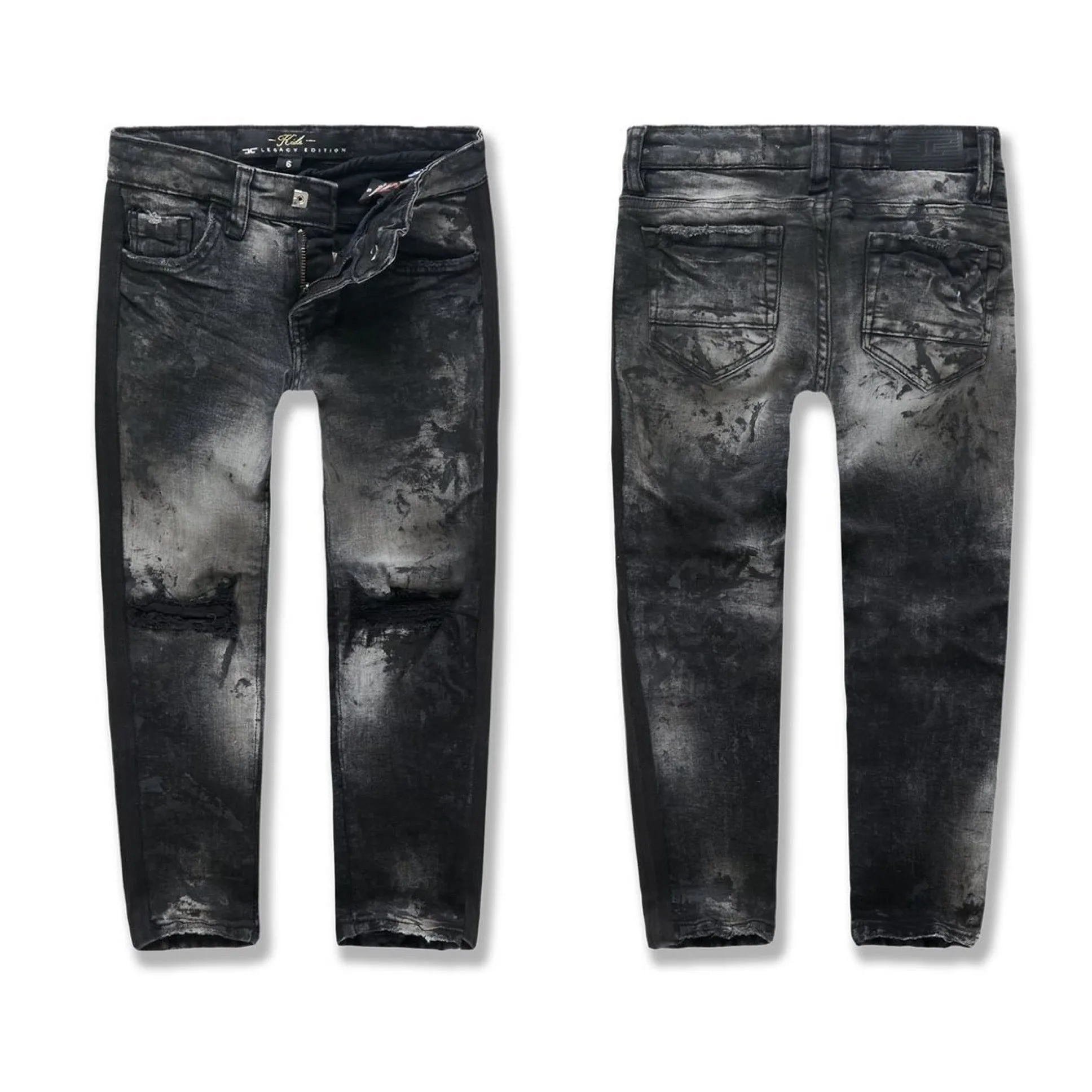 Kids-Sugar Hill Striped Denim-Triple Black-JM3430K