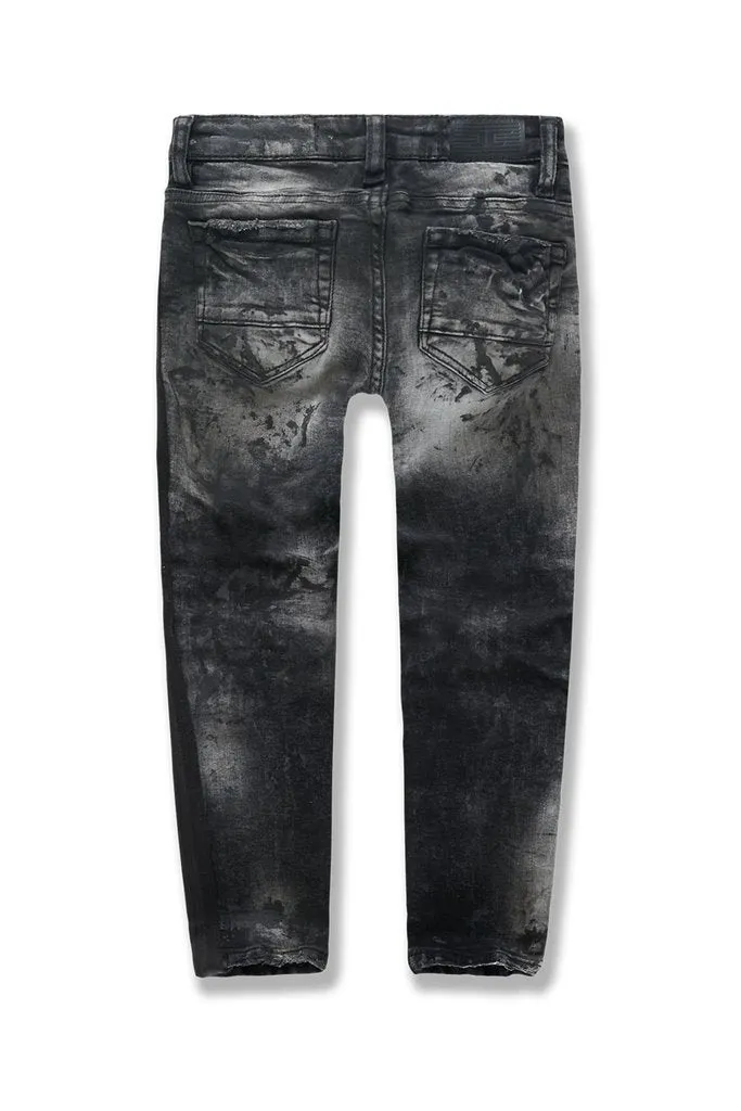 Kids-Sugar Hill Striped Denim-Triple Black-JM3430K