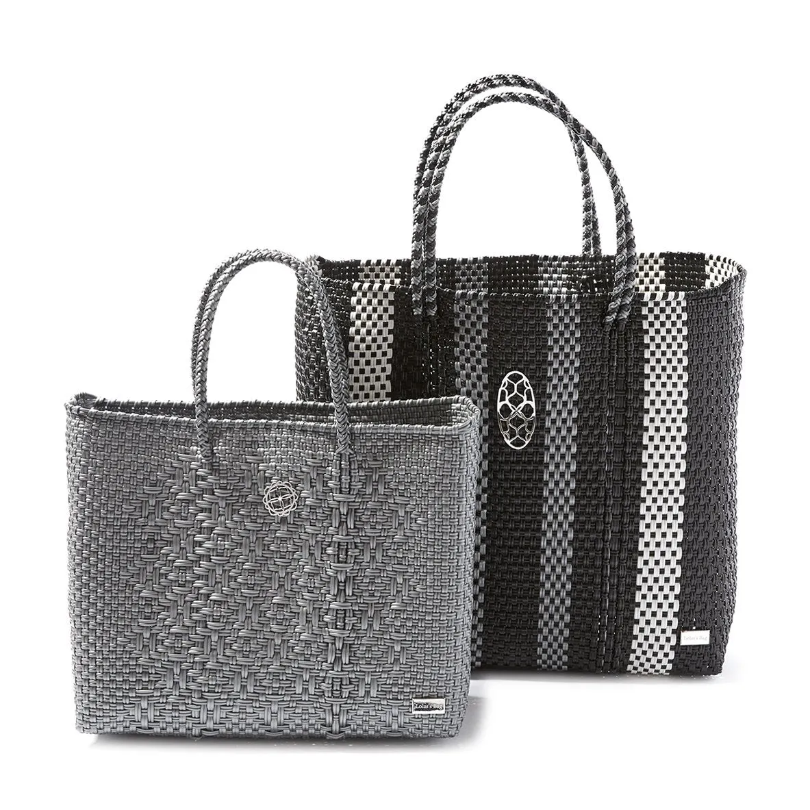MEDIUM BLACK STRIPE TOTE BAG