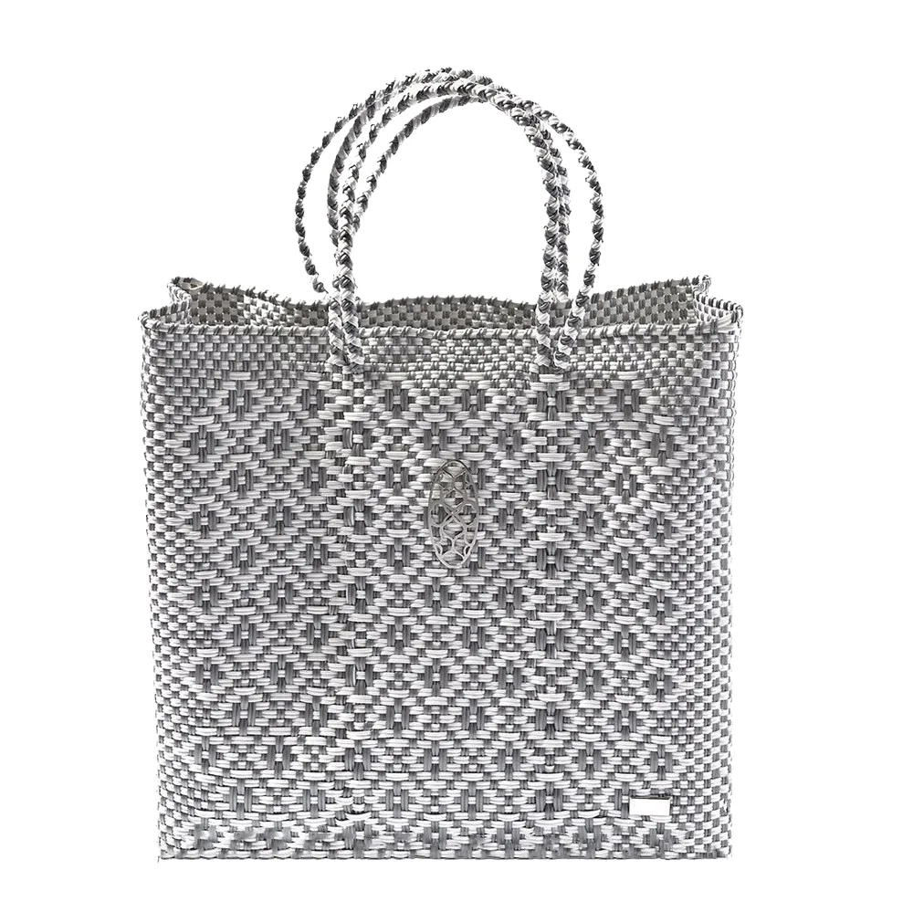 MEDIUM SILVER AZTEC TOTE BAG