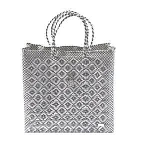 MEDIUM SILVER AZTEC TOTE BAG