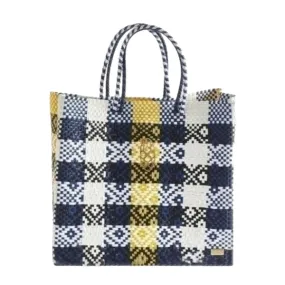 MEDIUM YELLOW BLUE TOTE BAG