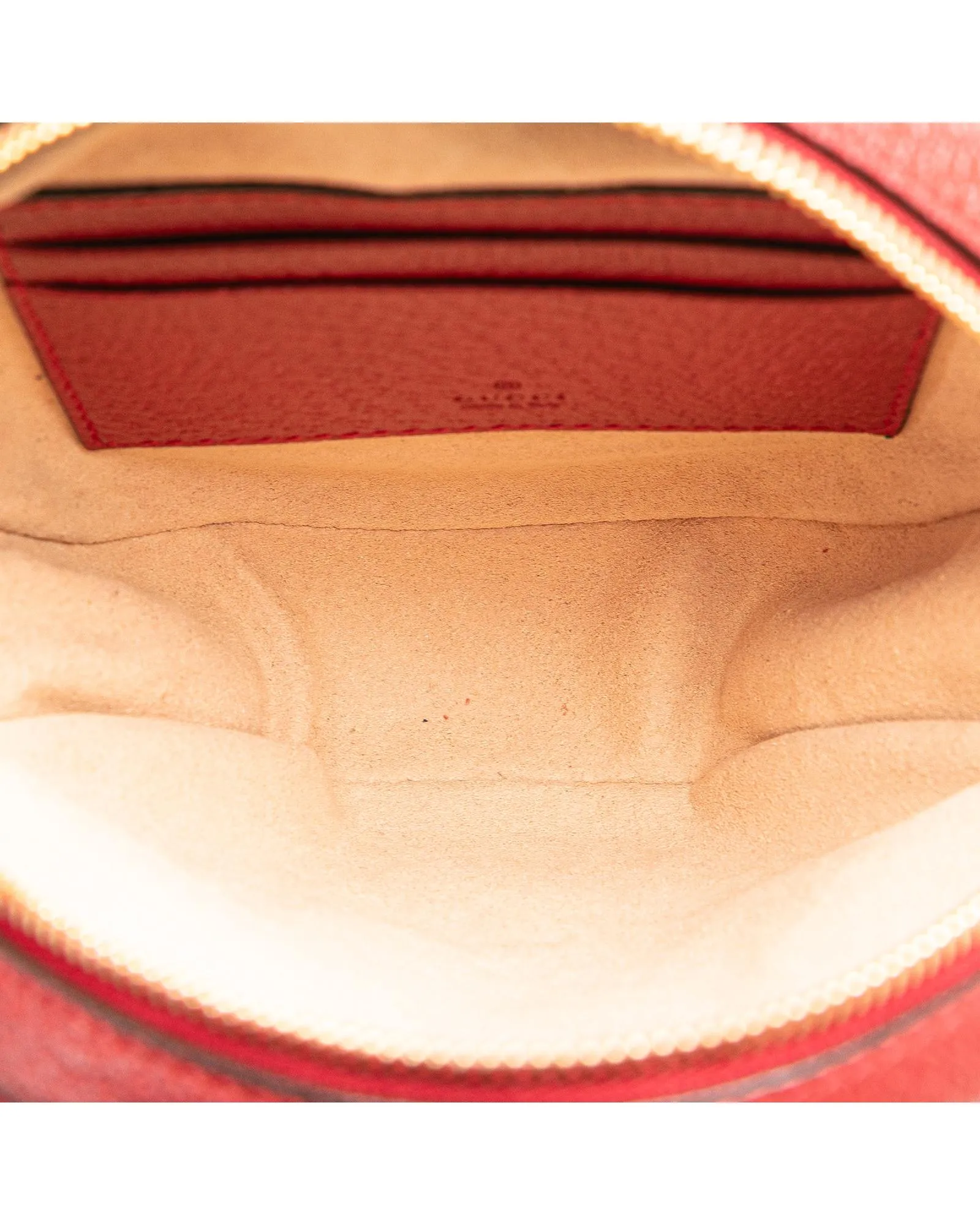 Ophidia Round Backpack with Leather Trim and Interior Slip Pocket