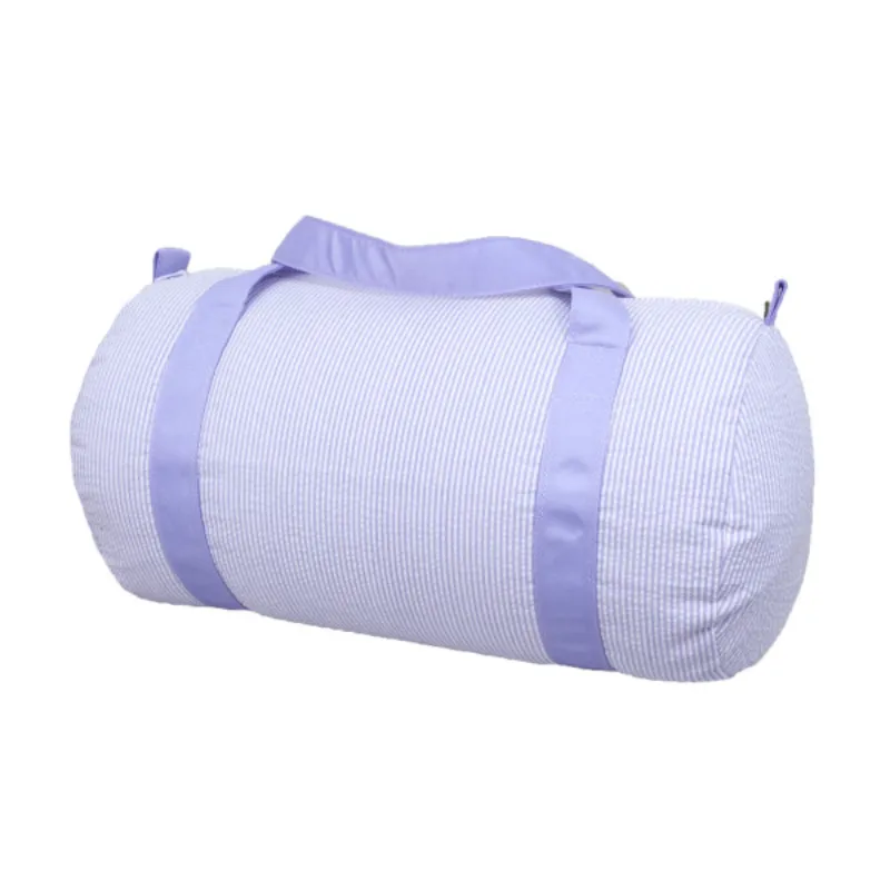 Personalized Seersucker Lilac Duffel Bag
