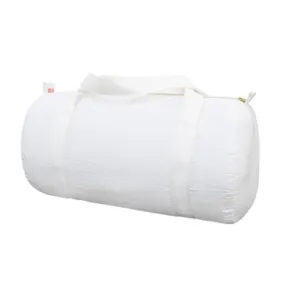 Personalized Seersucker White Duffel Bag