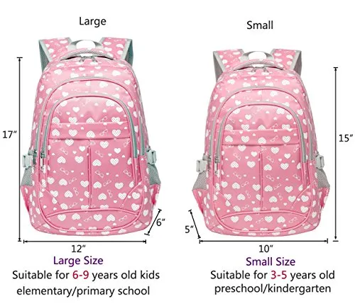 Pink Hearts Sweetheart School Backpacks for Children, Bookbag