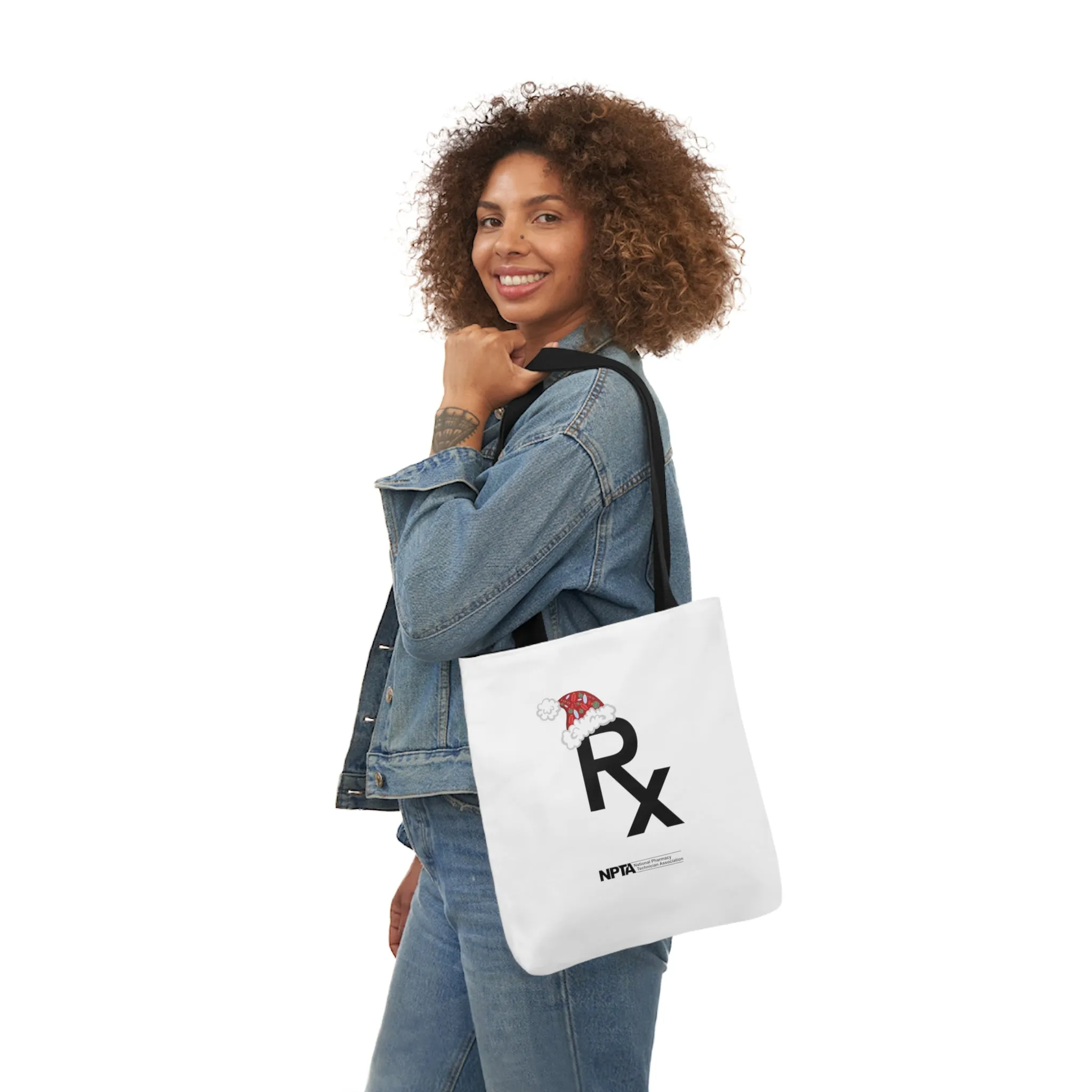 Rx Santa Hat (White) - Polyester Canvas Tote Bag