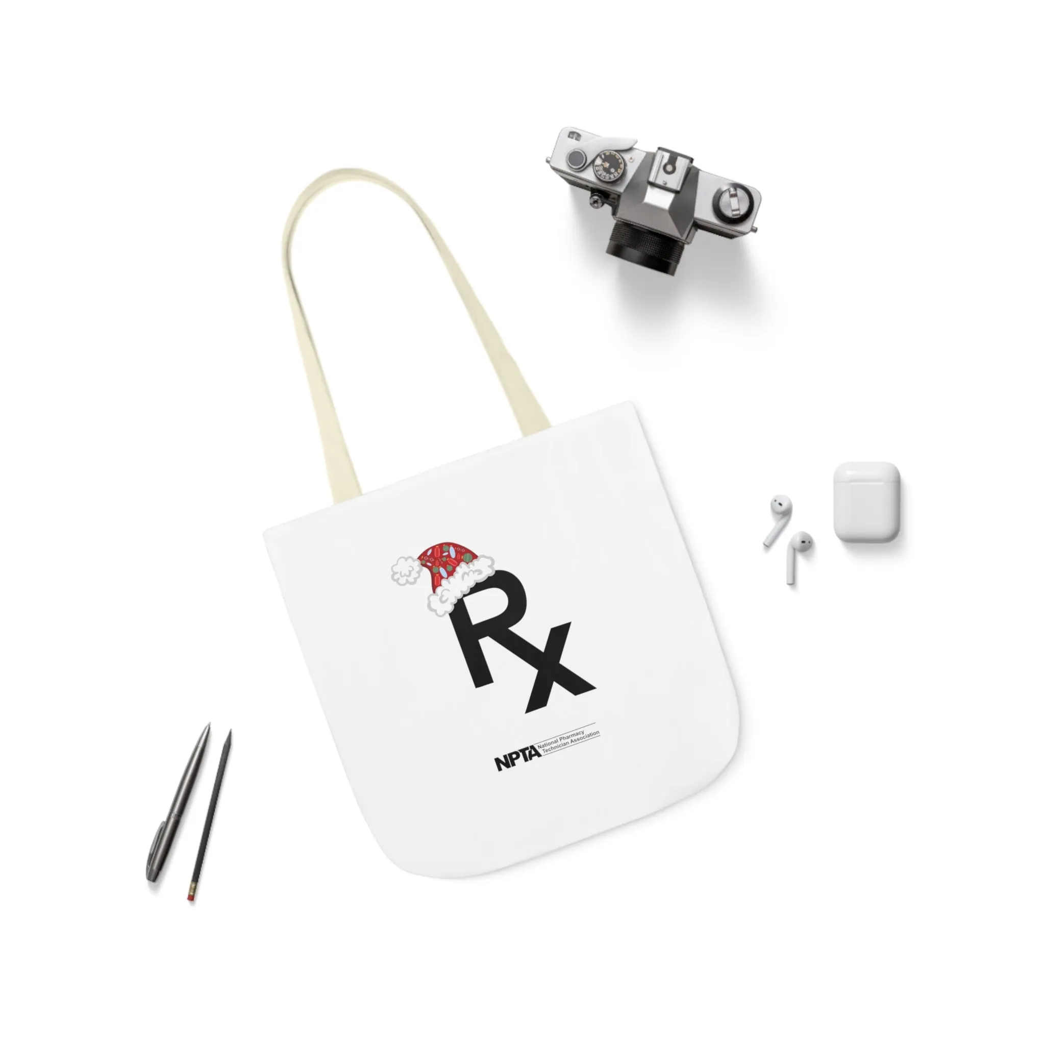 Rx Santa Hat (White) - Polyester Canvas Tote Bag