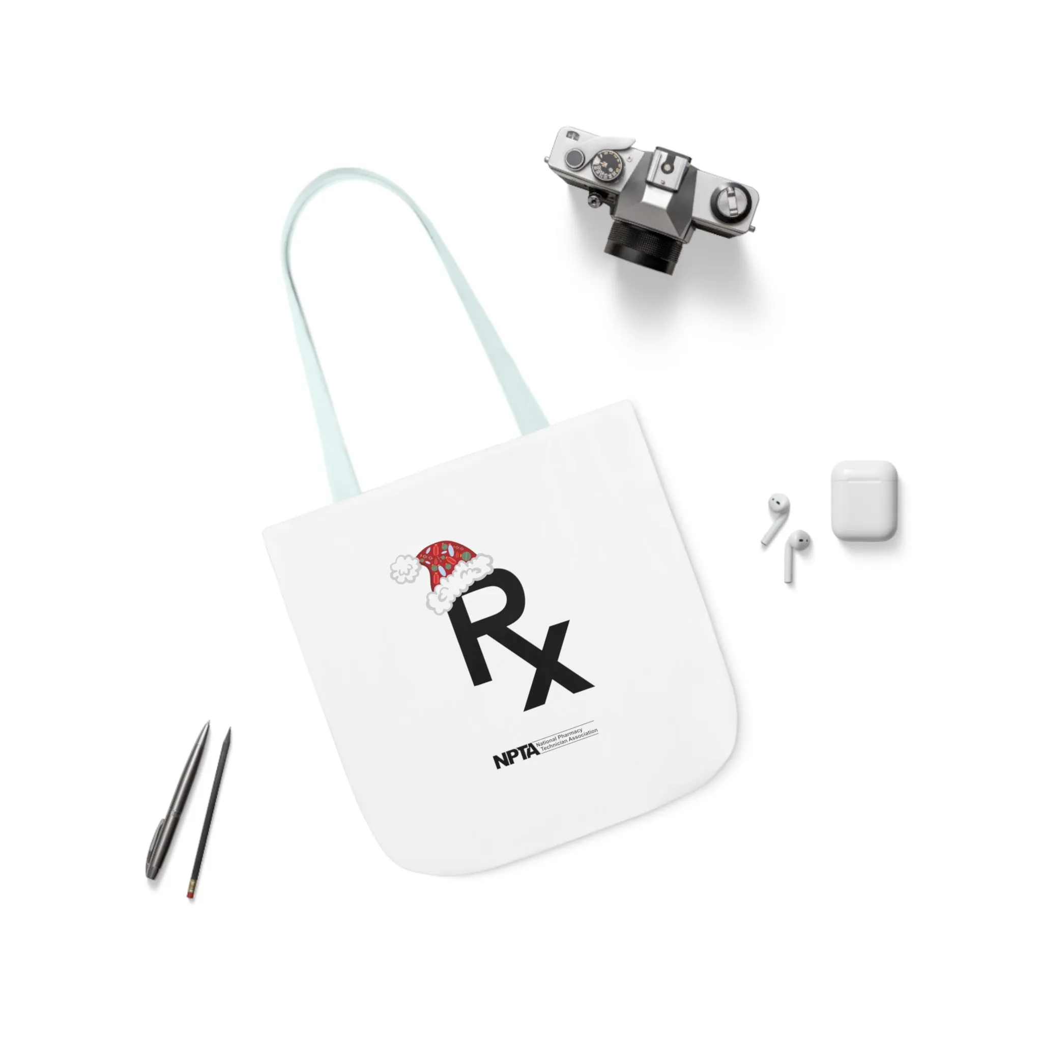 Rx Santa Hat (White) - Polyester Canvas Tote Bag