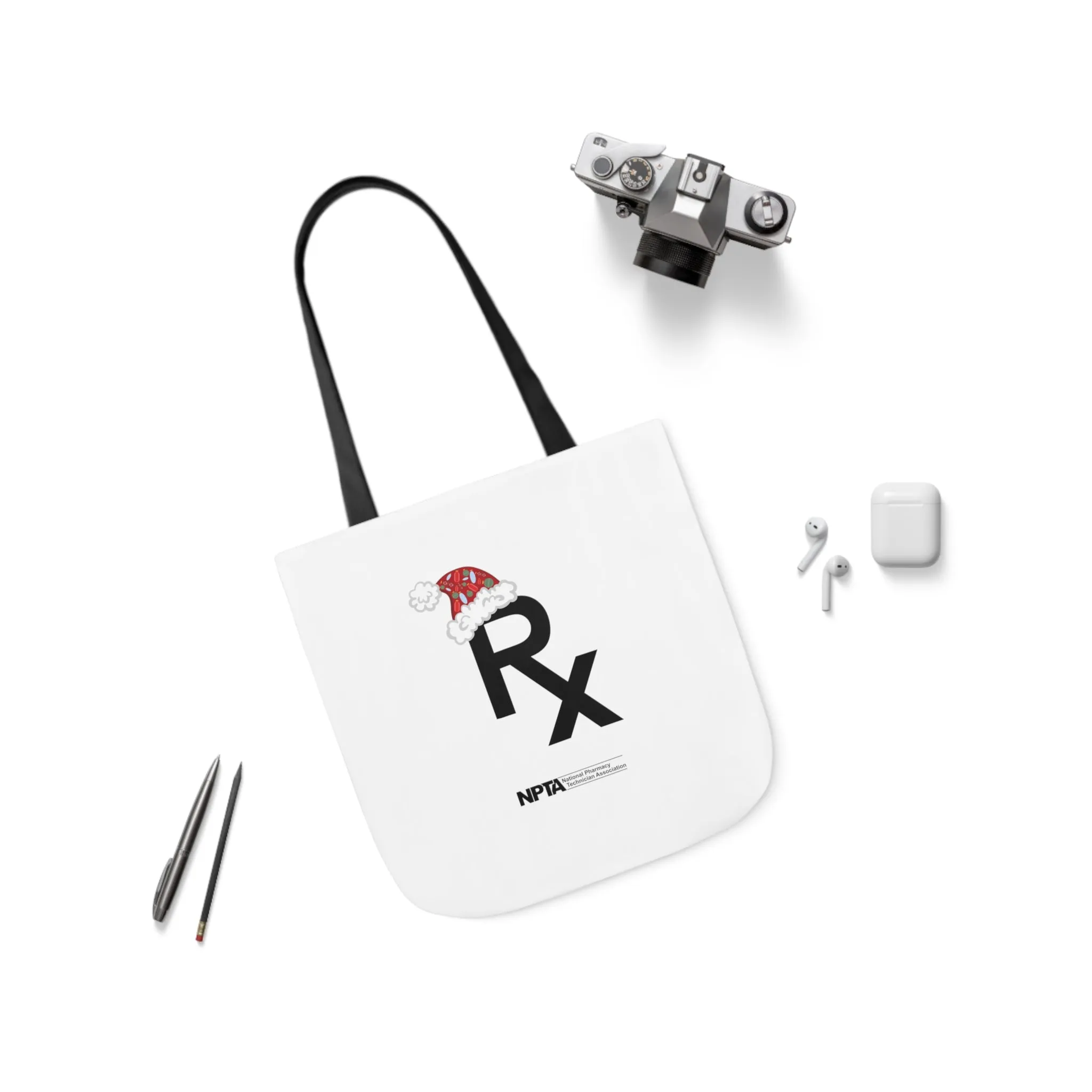 Rx Santa Hat (White) - Polyester Canvas Tote Bag
