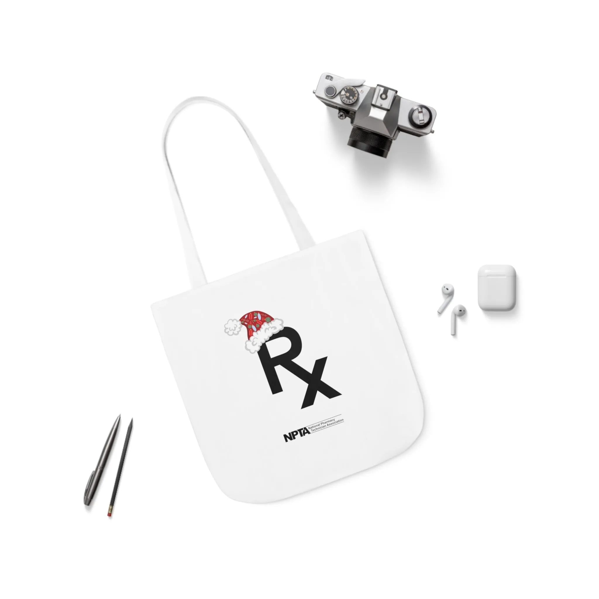 Rx Santa Hat (White) - Polyester Canvas Tote Bag