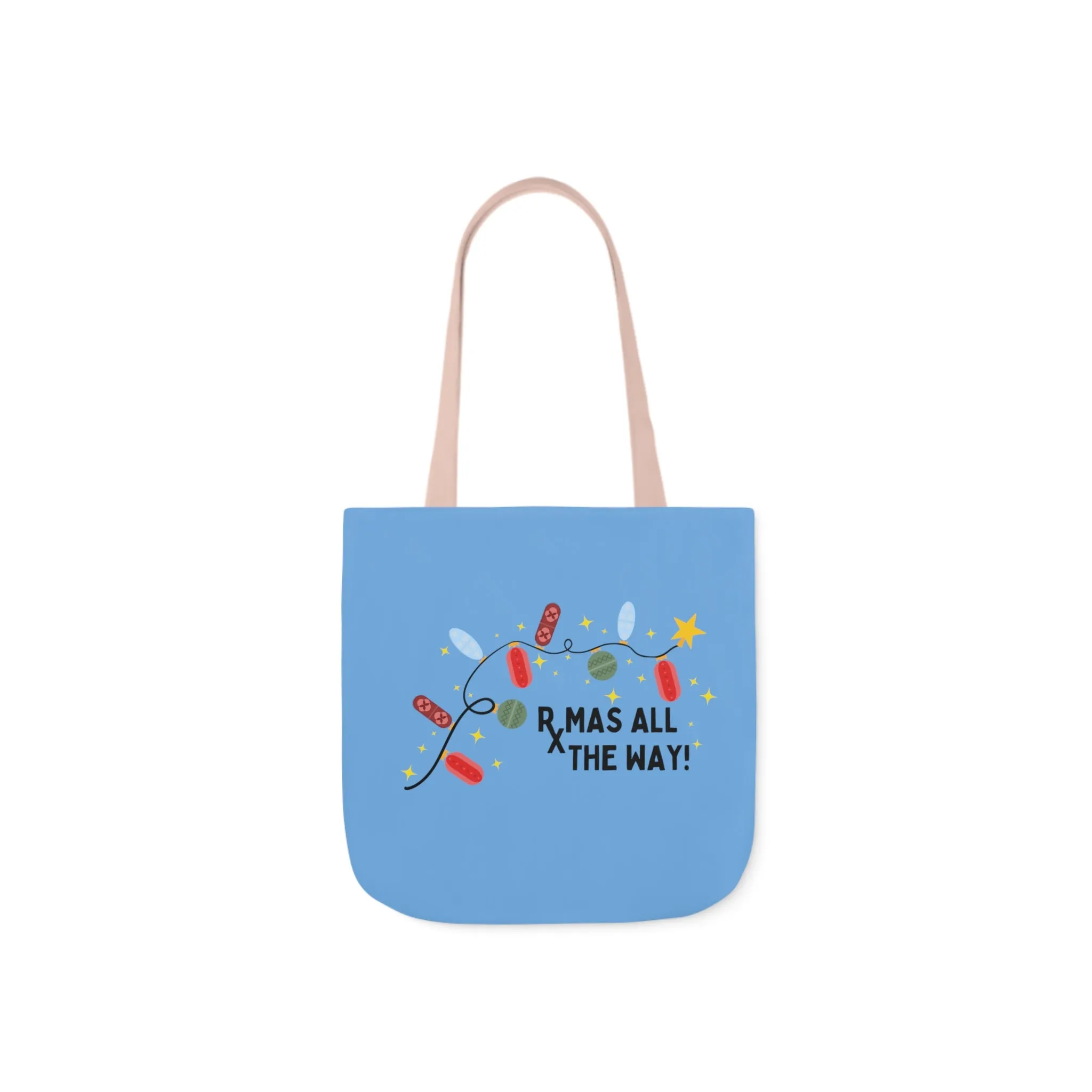 Rxmas all the way! - Polyester Canvas Tote Bag (Blue)